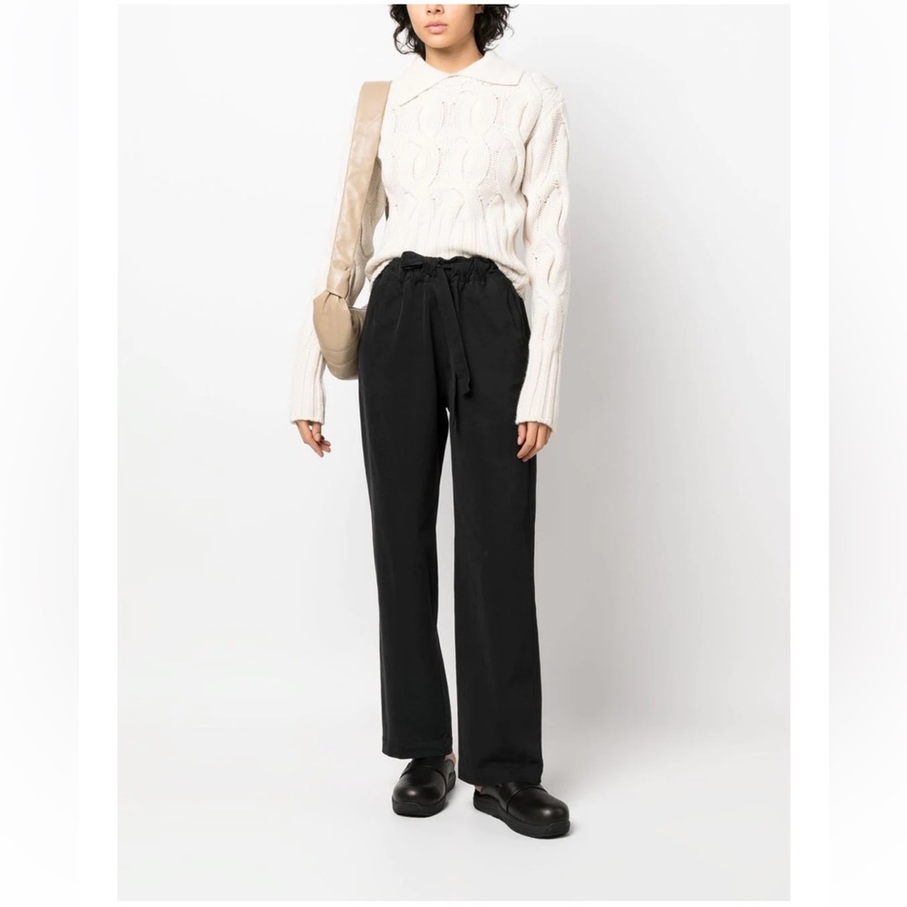 NWT Myths Drawstring-Waist Straight-leg Trousers 194$ Black